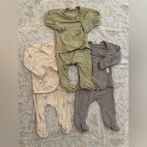 3 pairs Bonsie footies size 0-3 months